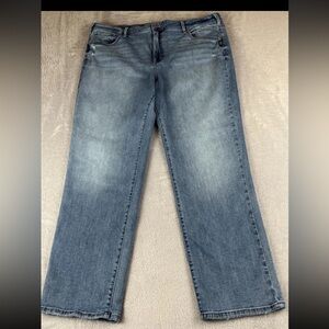 Silver Jeans Isbister Ankle straight light wash blue denim jeans size 22W